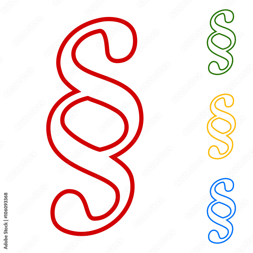 Paragraph sign. Set of line icons Paragraph sign. Set of line icons