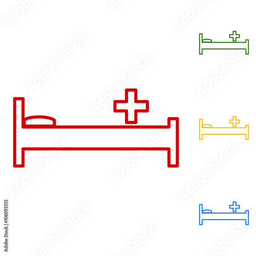 Hospital sign. Set of line icons