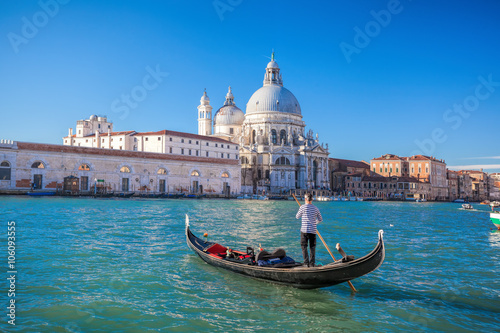 traditional Gondolas on Grand Canal in Venice, Italy
