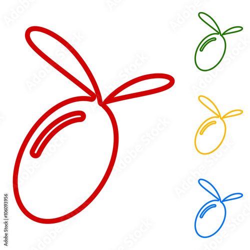 Oliva sign. Set of line icons