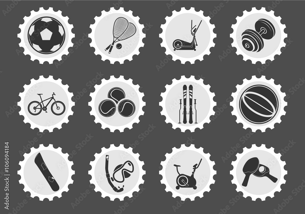 Sport equipment symbols Sport equipment symbols