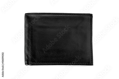 Black wallet on white background