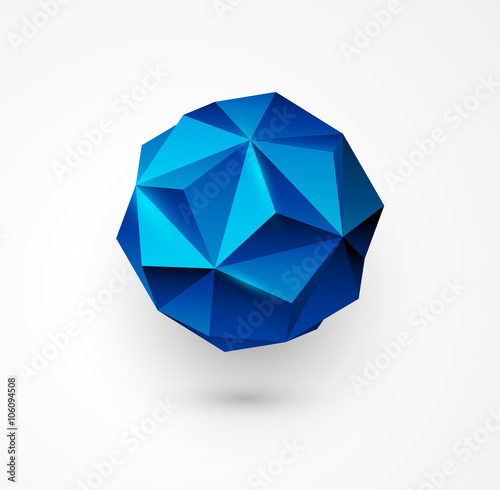 Abstract Vector polygon shape. low poly sphere. 
