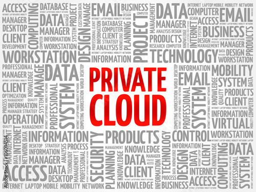 Private cloud word cloud concept