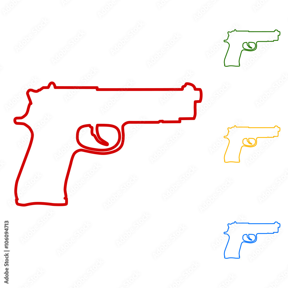 Gun line icon isolated on white
