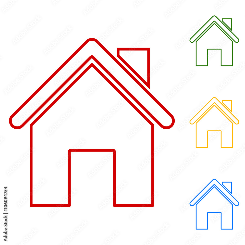Home. Set of line icons
