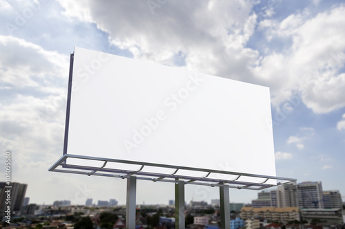 Blank billboard in the city 3d rendering