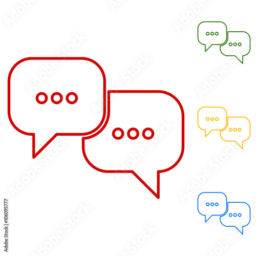 speech bubles. Set of line icons