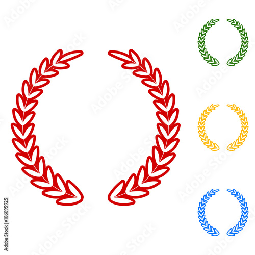 Laurel Wreath. Set of line icons