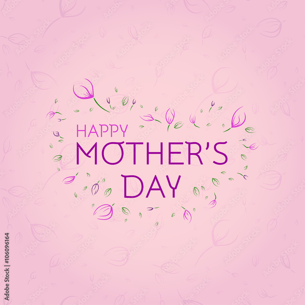 Greeting Card for Mother's Day. Delicate design concept. Typical
