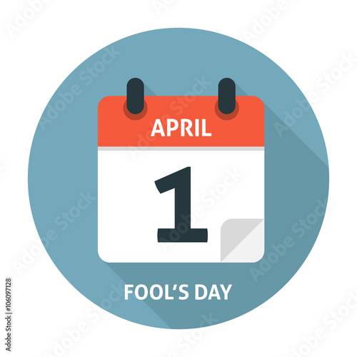Calendar flat icon April 1. Fools Day