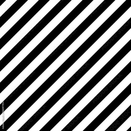 Vector Diagonal Striped Seamless Pattern. Black and white background