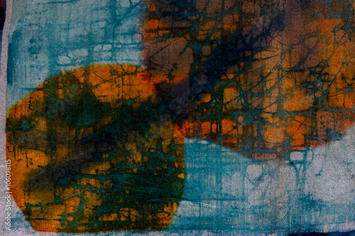 Abstraction, hot batik, background texture, handmade on silk, abstract surrealism art