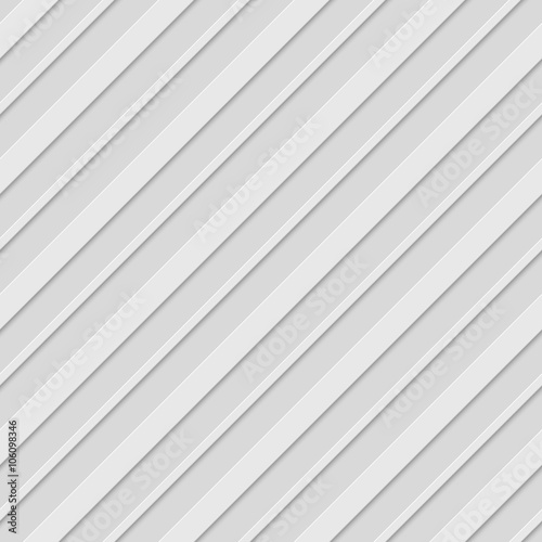 Abstract Geometric 3d White Seamless Pattern, Diagonal Striped Vector Background