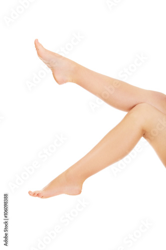 The pretty legs of a young woman