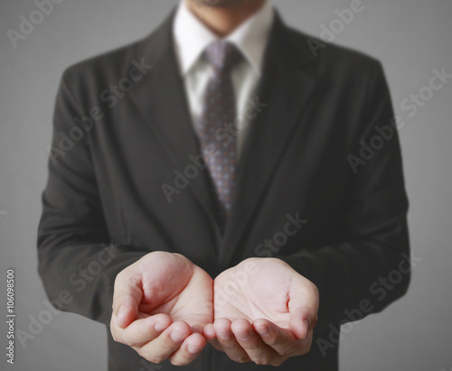 Businessman ,open a hand
