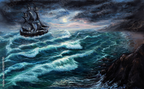 Canvas Print Pirate ship