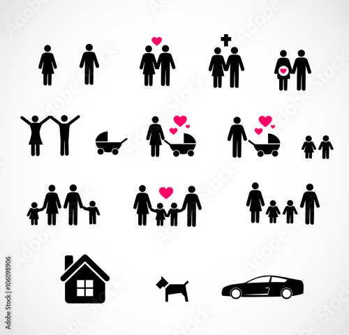 Family icon set vector