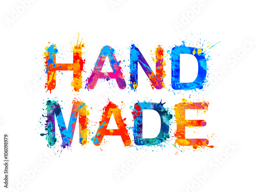 HAND MADE. Splash paint inscription