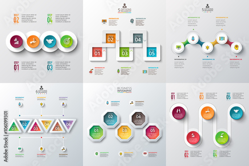 Abstract infographics number options template. 