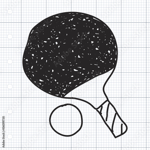 Simple doodle of a table tennis bat