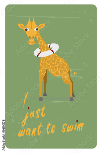 card with giraffe. Vector illustration. eps10