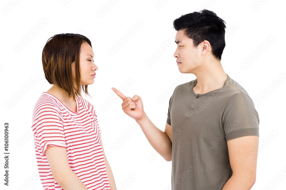 Young couple into an argument