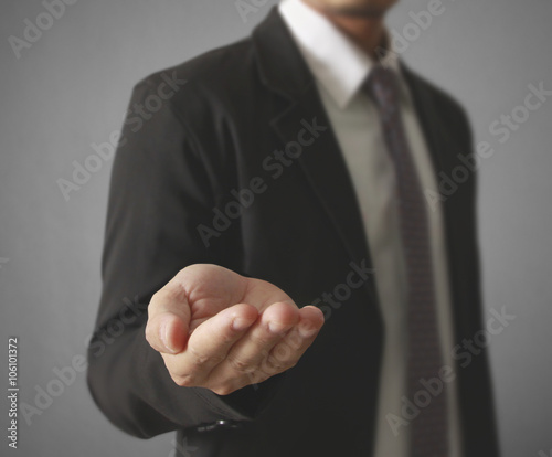 Businessman ,open a hand