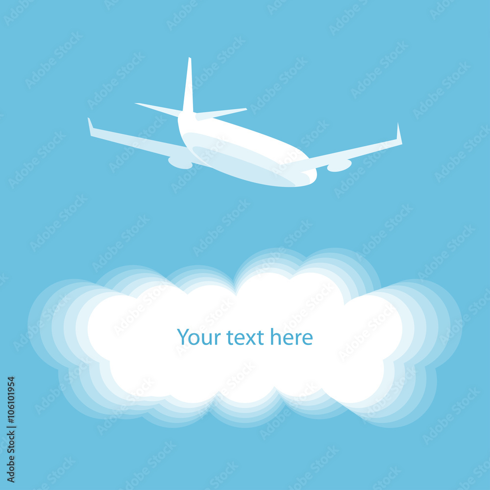 Fototapeta premium logo with cloud and aircraft. Vector illustration. eps10