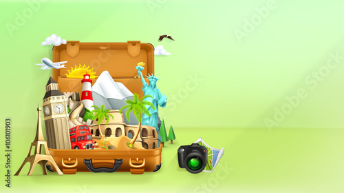 Travel background, vector illustration