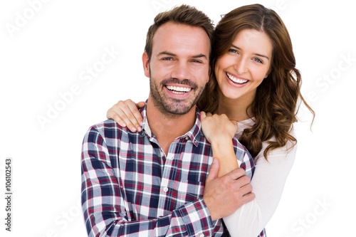 Fototapeta Portrait of young couple smiling
