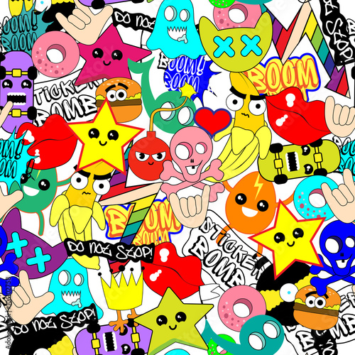 Colorful background bright stickers