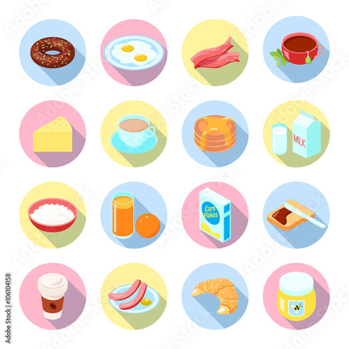Breakfast Icon Flat Set
