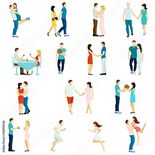 Wallpaper Mural People Fall In Love Icon Set Torontodigital.ca