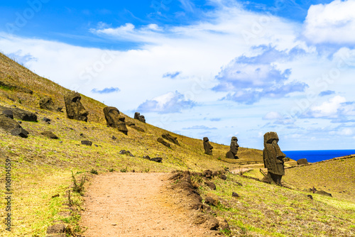 Moai at the Quarry Rano Raraku photo
