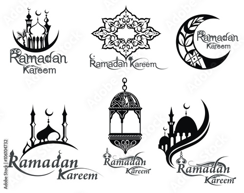 Ramadan icons set