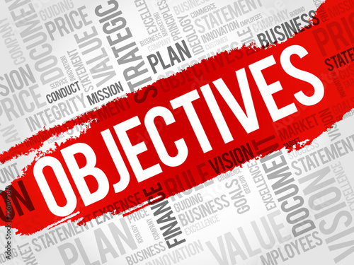 Objectives word cloud, business concept