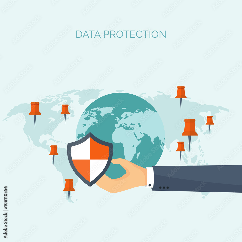 Vector illustration. Flat cloud computing background. Data storage network technology. Multimedia content , web sites hosting. Memory, information transfer. Vector illustration. Flat cloud computing background. Data storage network technology. Multimedia content , web sites hosting. Memory, information transfer.