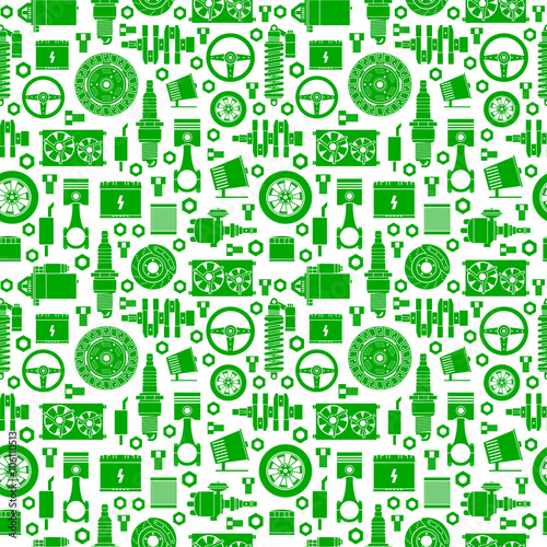 Auto spare parts seamless pattern
