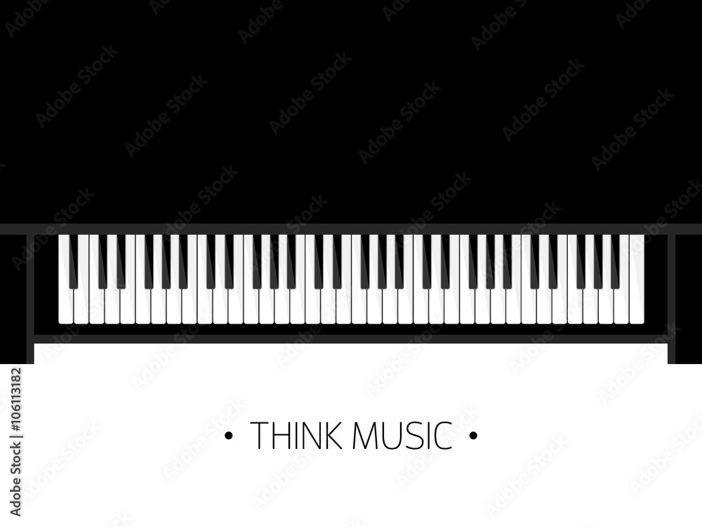 Vector illustration. Musical flat background. Piano key, keyboard. Melody. Instrument.