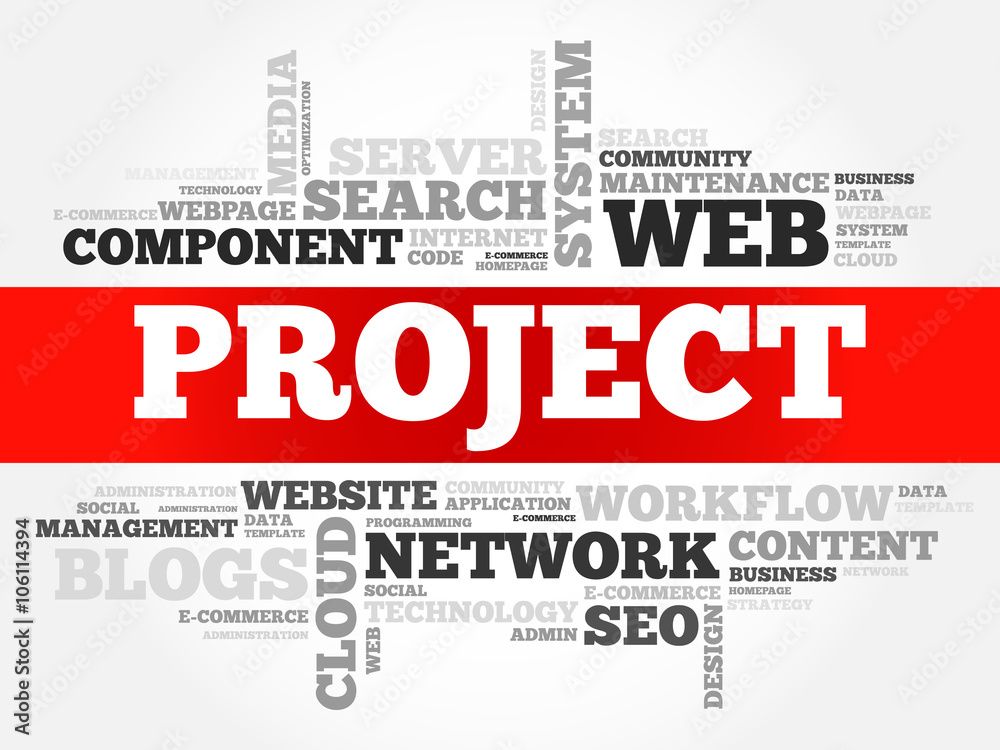 PROJECT word cloud, business concept PROJECT word cloud, business concept
