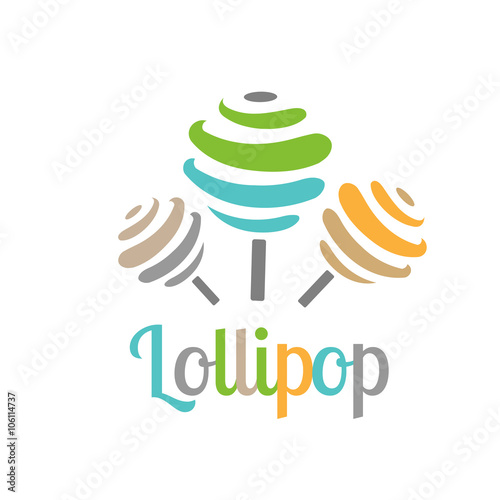 rainbow lollipop and candy logo