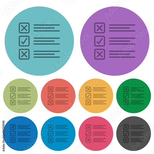 Color questionnaire flat icons