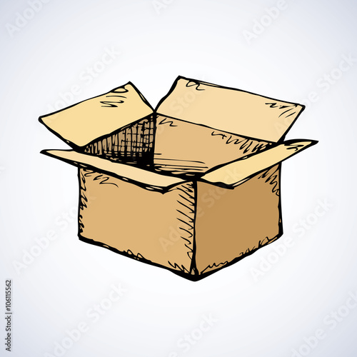 Cardboard box. Vector drawing