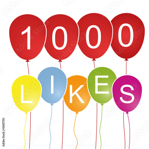 1000 Likes - Luftballons