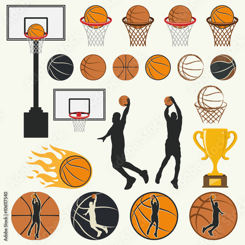 Vector silhouettes of basketball 