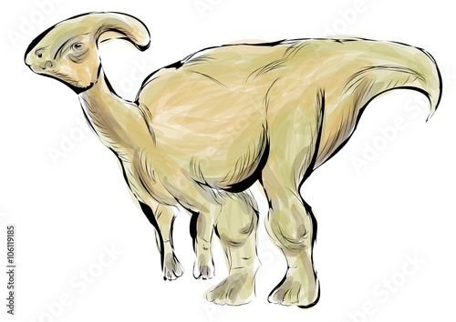 parasaurolophus isolated on white