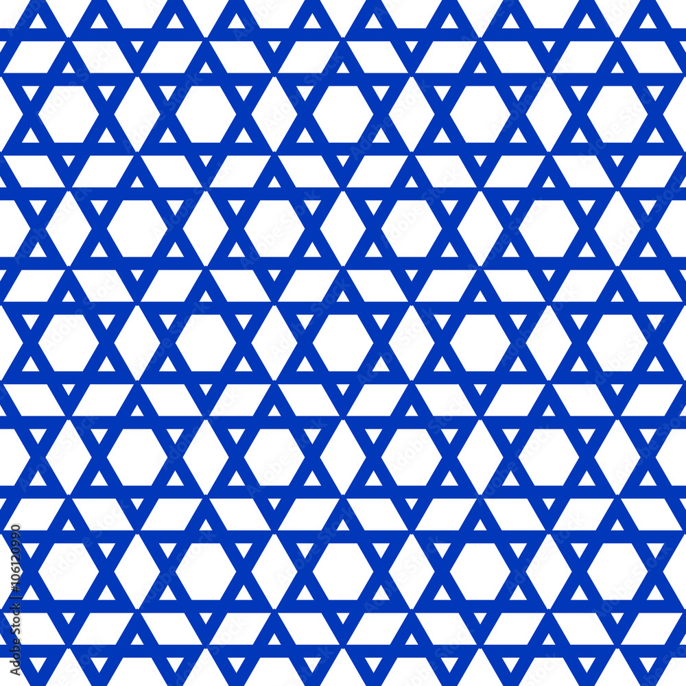 blue six-pointed star pattern