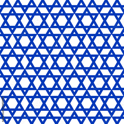 blue six-pointed star pattern