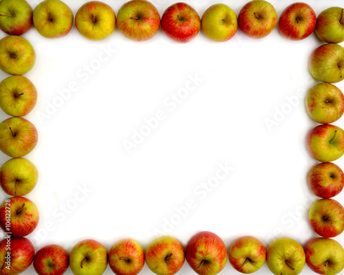 Jabłka na białym tle - ramka